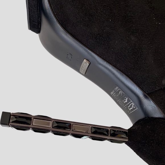 GUCCI BLACK SUEDE SLINGBACK OPEN TOE PUMPS - Picture 10 of 16